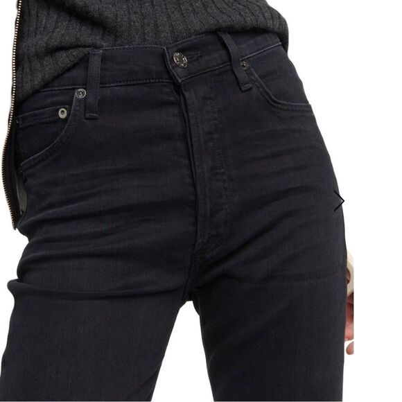 Agolde NWT Nico High Rise Black Slim Fit Cropped Denim Jeans - Picture 4 of 13